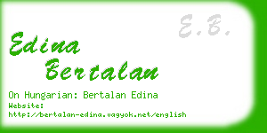 edina bertalan business card